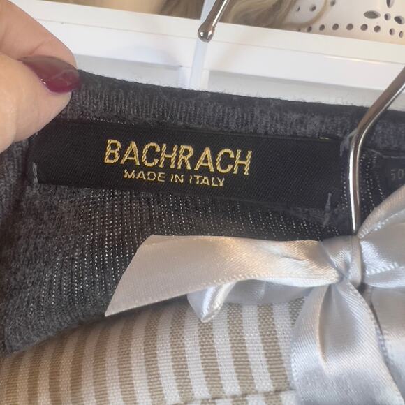 Bachrach Men's Size L Gray V Neck Pullover sweater- fall, masculine #3096 - Picture 5 of 7